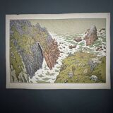 Lithograph by Henri Rivière The Aspects of Nature - The Cliff