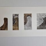 Collage, mixed technique, variations 1, abstract work, 59 cm