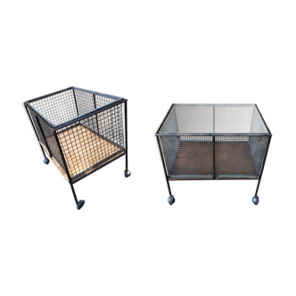 Lot of two vintage industrial carts