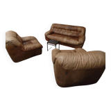 JF Mur Line Vintage Soft Leather Armchairs
