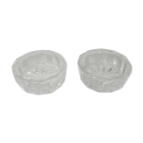 Salière and pepper in chiseled glass