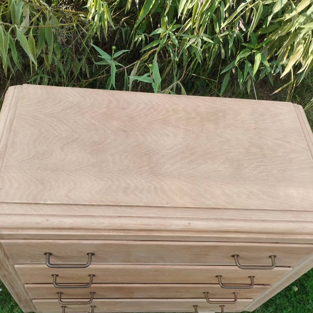 Old vintage chest of drawers with compass feet