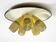 Very rare 5-arm mid-century modern metal bag ceiling lamp with round white