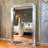 Miroir Louis-Philippe ancien argenté XIXème