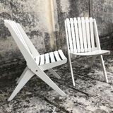 Pair of vintage folding “scissor” armchairs 1950