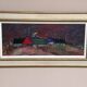 Original Swedish Oil on Panel – “Huts” – Vintage & Framed – 77 × 41 cm