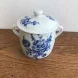 Apilco blue flower porcelain sugar bowl