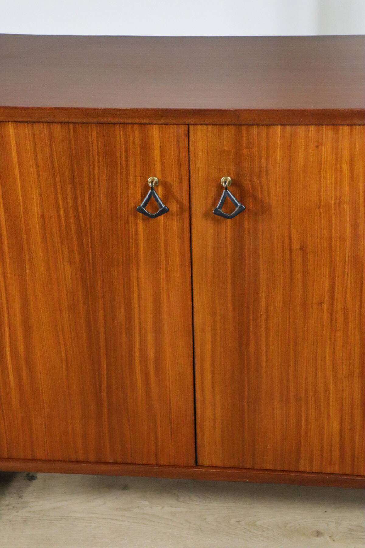 Vintage Italian bookcase in wood and metal, 1960