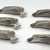 Set of 6 Vintage Duck-Shaped Silver-Plated Knife Rests SILEA