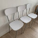 Lot of 3 vintage white kitchen chairs