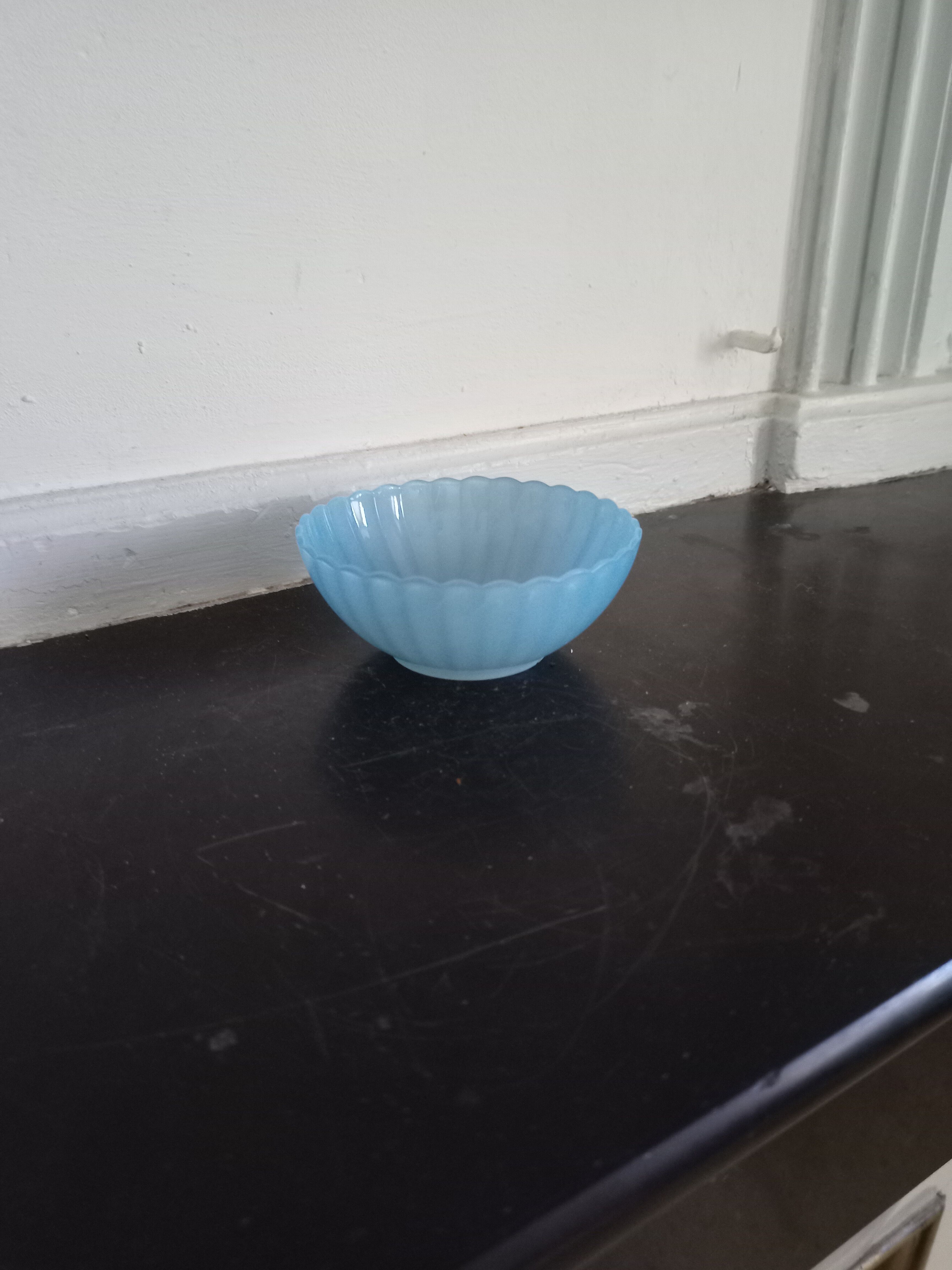 Bol en verre Huilor Dulcine bleu coupelle