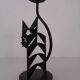 Brutalist Iron Cat Candleholder, Germany, 1960s