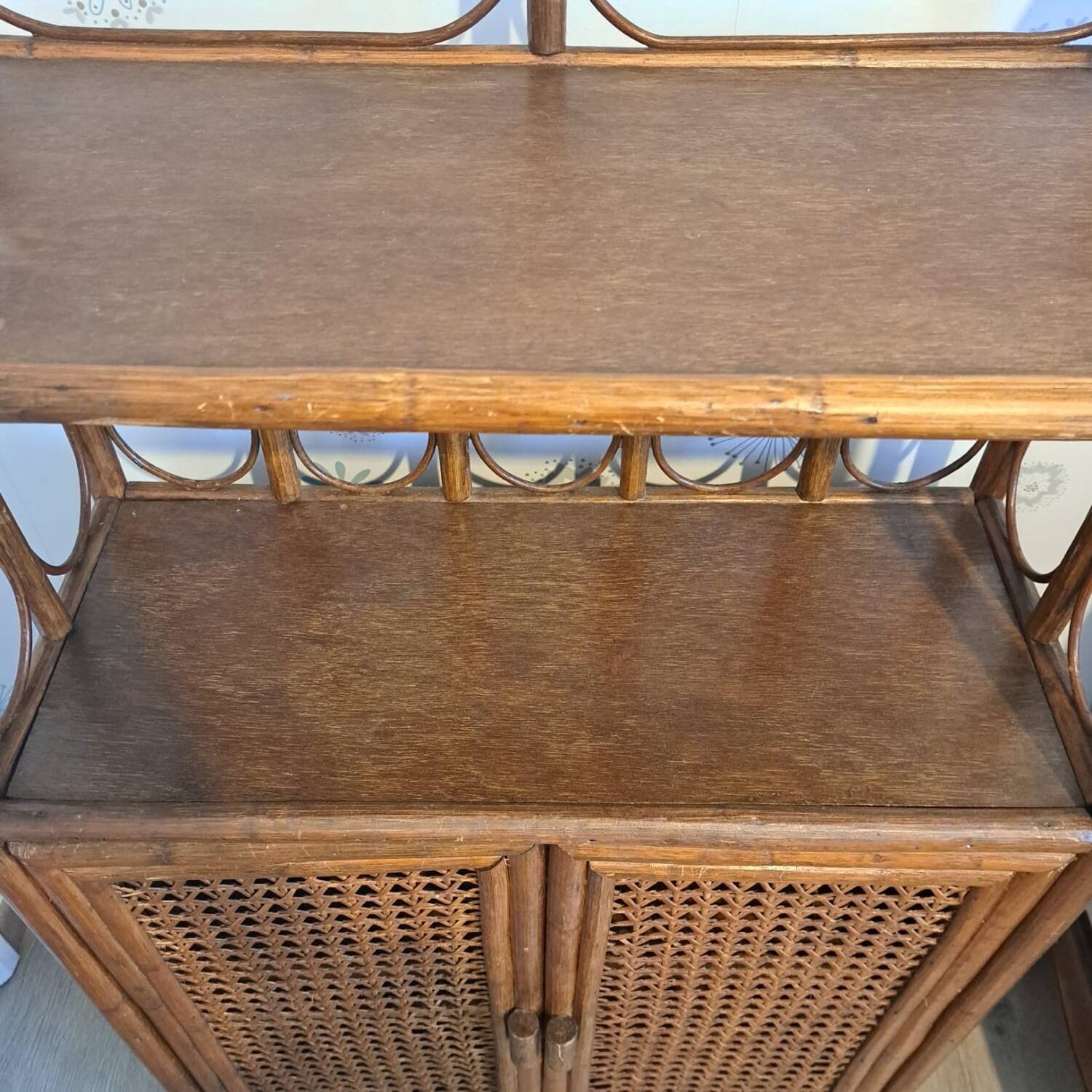 Rattan shelf