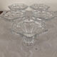 5 bougeoirs en verre en forme de fleurs vintage