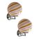 Set of Two Contemporary Amber and Pink "Rods" Murano Glass Wall Sconces