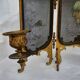Ancient tryptic in gilded bronze, candlestick