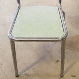 Pair of formica chairs and wood