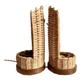 Two lamps from Majorca, 2x2 m braided fabric cables.