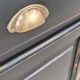 Three-door cabinet three drawers patina black