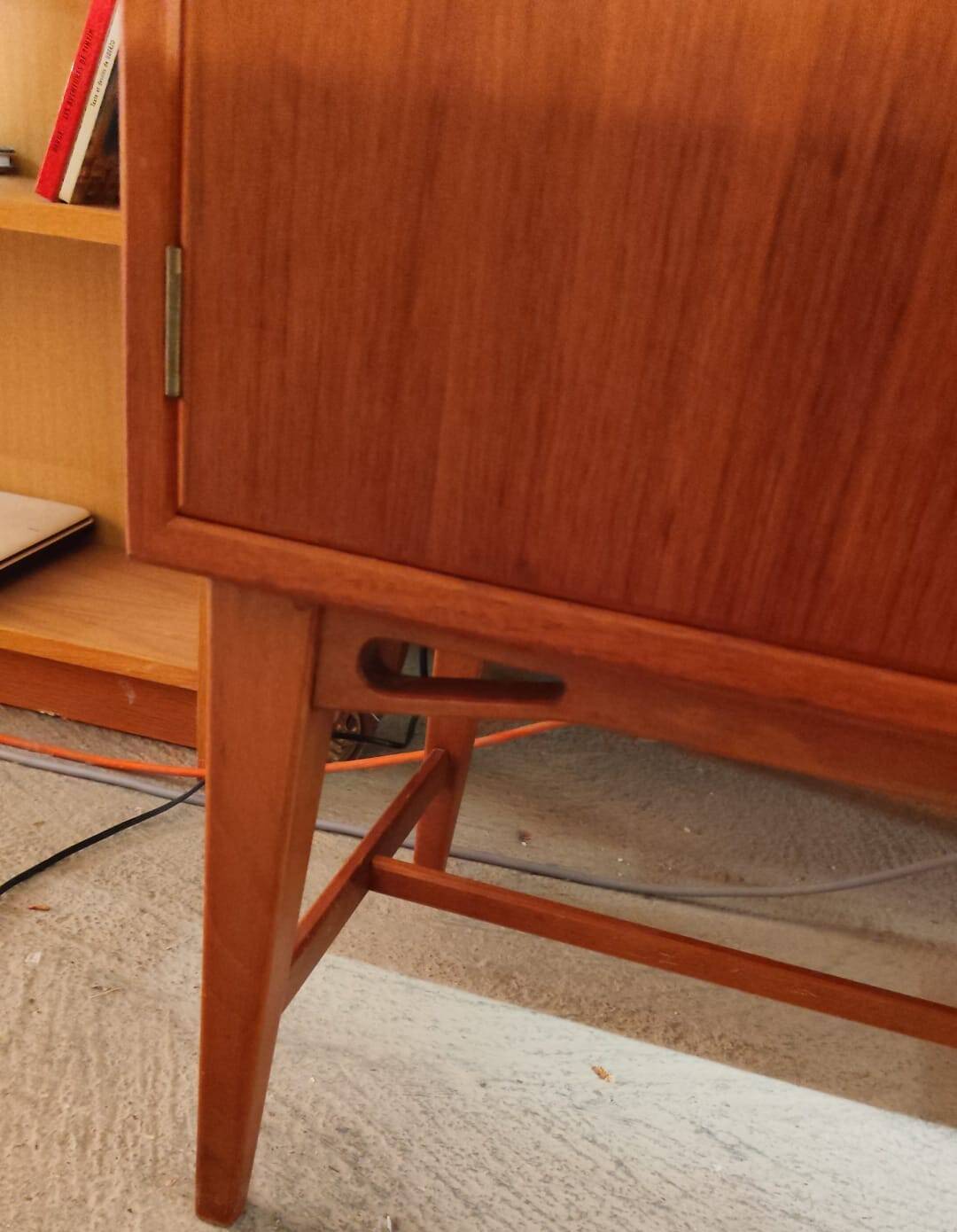 Vintage Scandinavian teak sideboard with writing surface, 1960s.