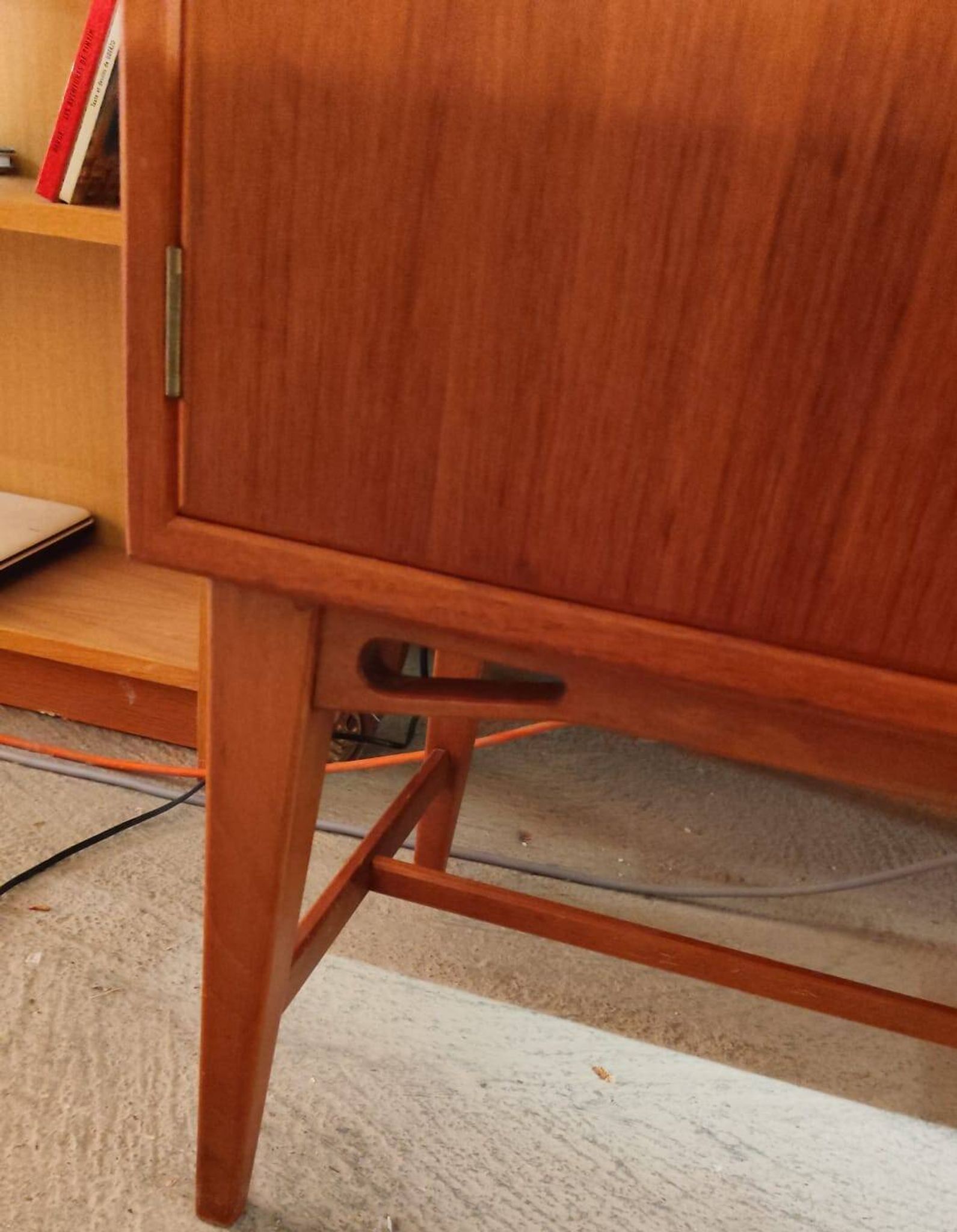 Vintage Scandinavian teak sideboard with writing surface, 1960s.