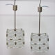 Pair of Glass Cube Pendants for Kamenický Šenov, 1970s