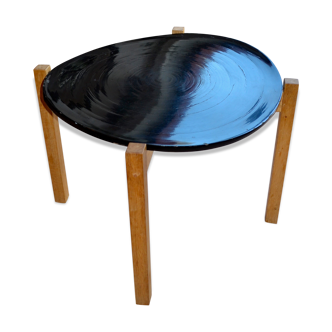 Table basse ronde noire