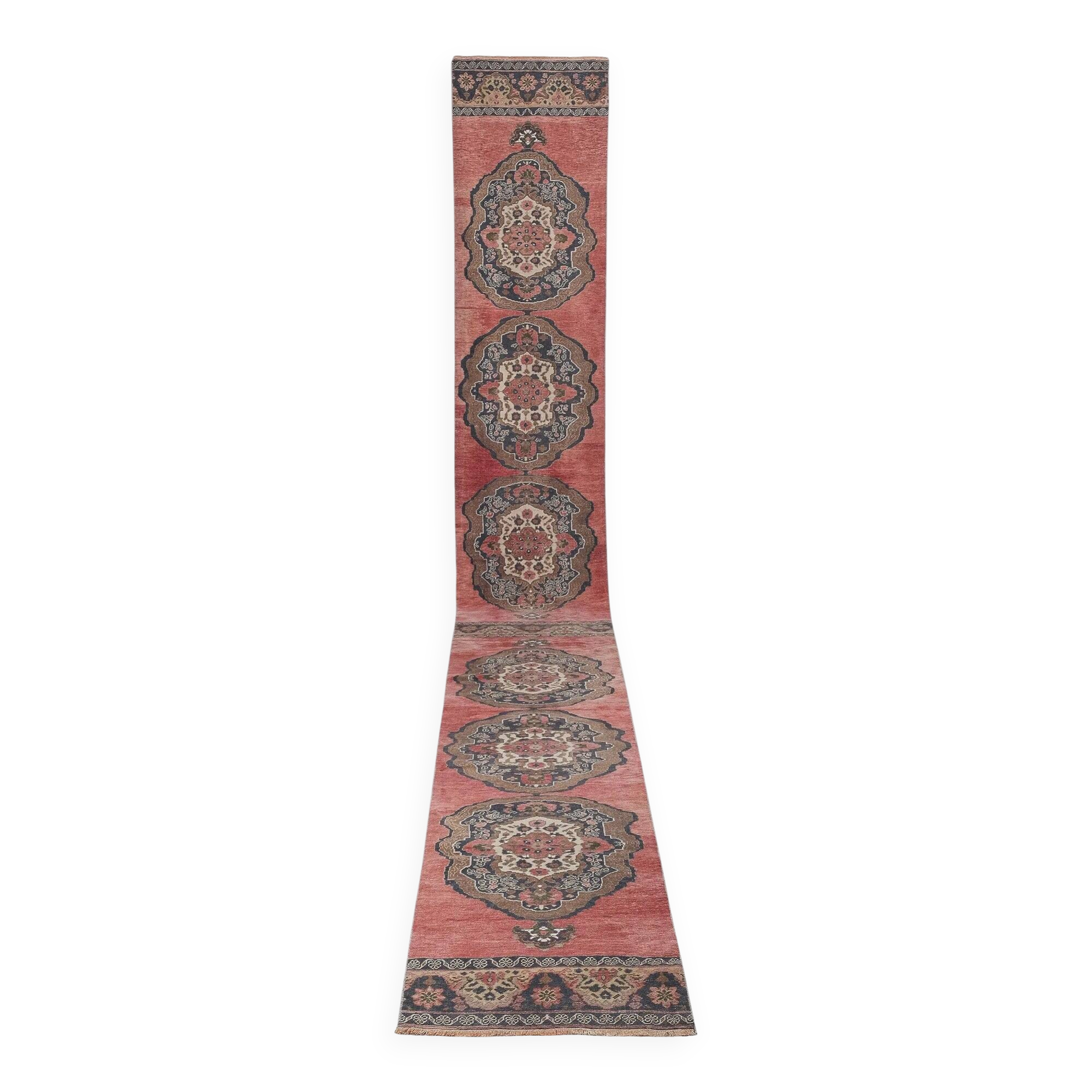Vintage Turkish hallway rug 86x685 cm
