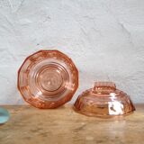 Art Deco candy in pink glass