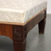 Antique French sofa from the 19th century in Empire style with a silk seat