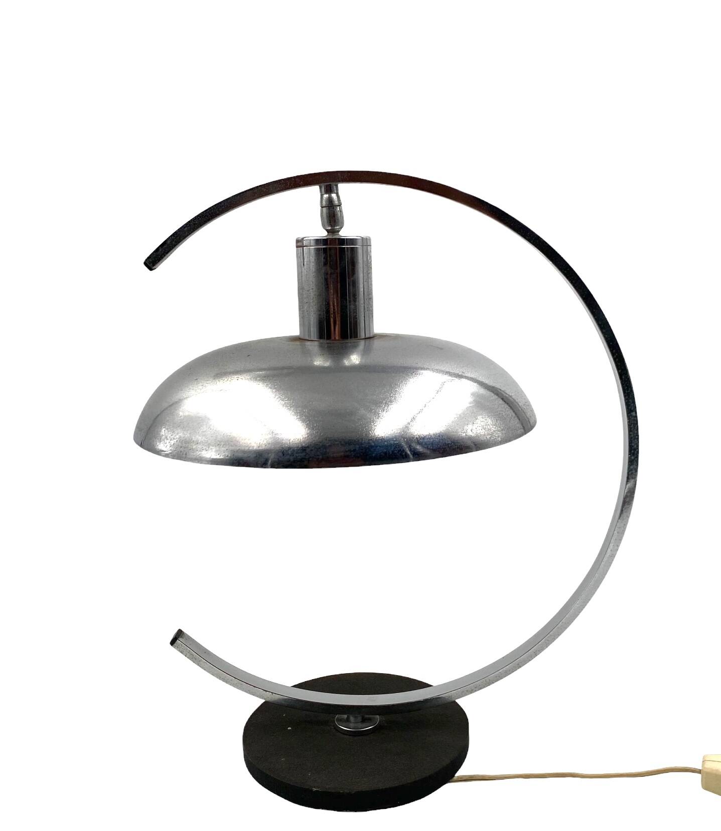 Mid-century modern chromed Table lamp, in the manner of Mariano Fortuny Italy, 1970s