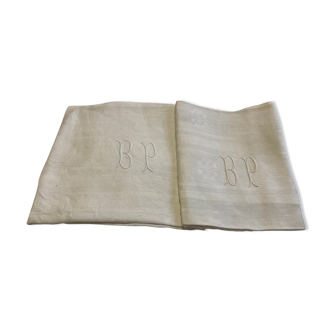 Paire de serviettes monogramme BP