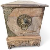 Grand coffre asiatique de voyage ancien Bois de manguier