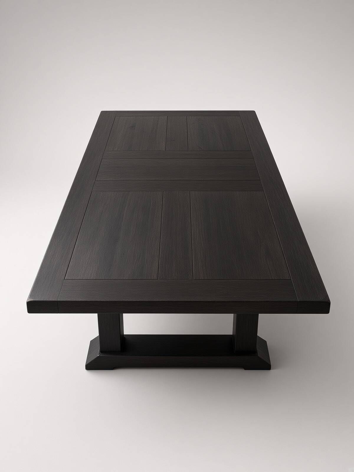 Wooden table with a black patina and two extensions – 180 to 260 cm