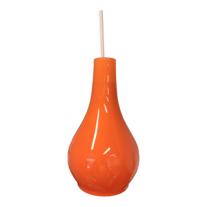 Suspension lampe orange opaline