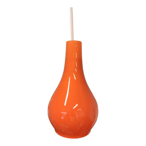 Suspension lampe orange - opaline