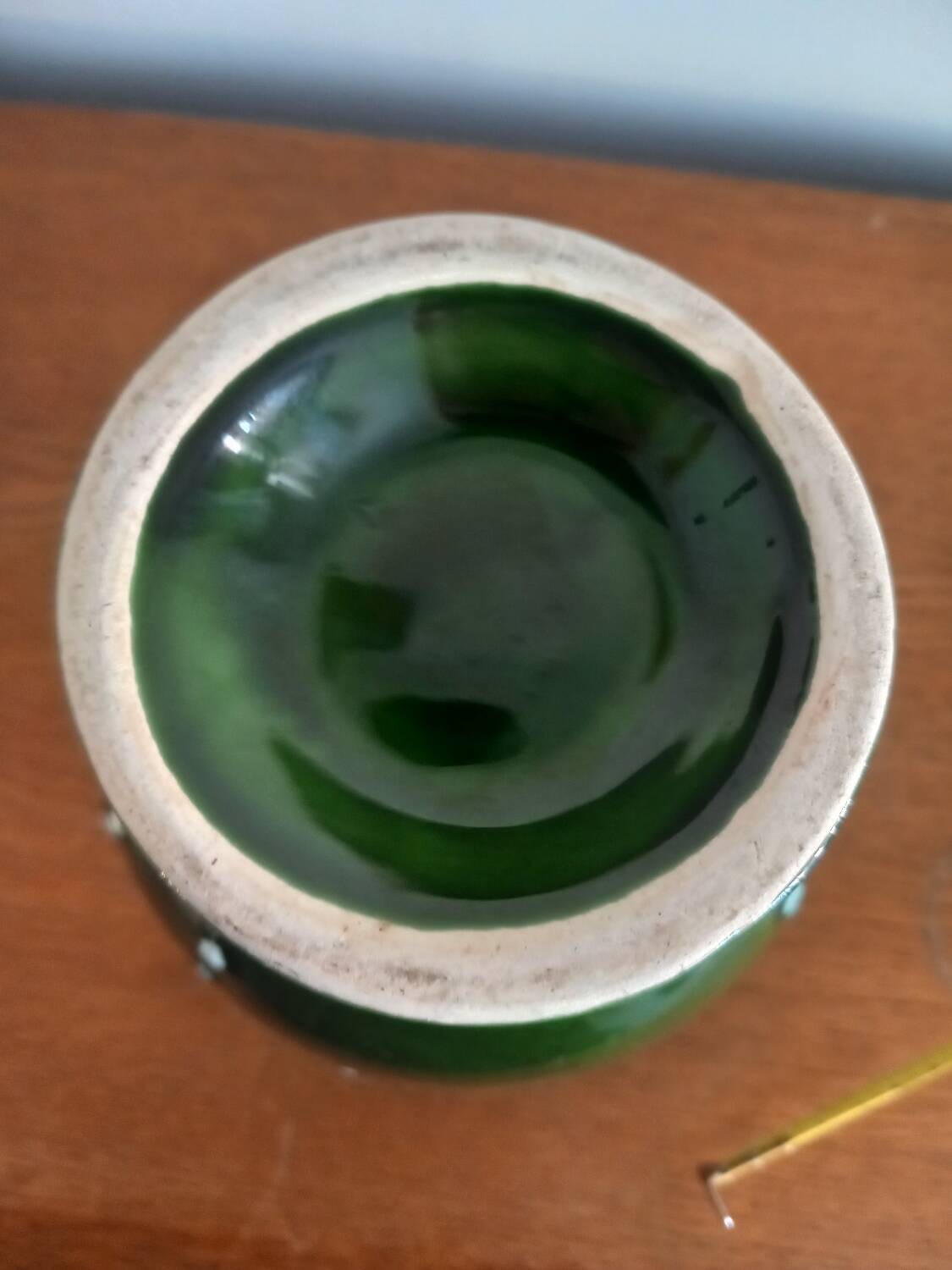 Magnificent Vintage Barbotine Jug – Relief Peach Decoration (H 18cm)