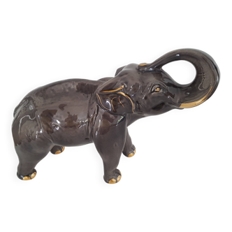 Magnificent ceramic elephant statue 34 cm - 60s / 70s