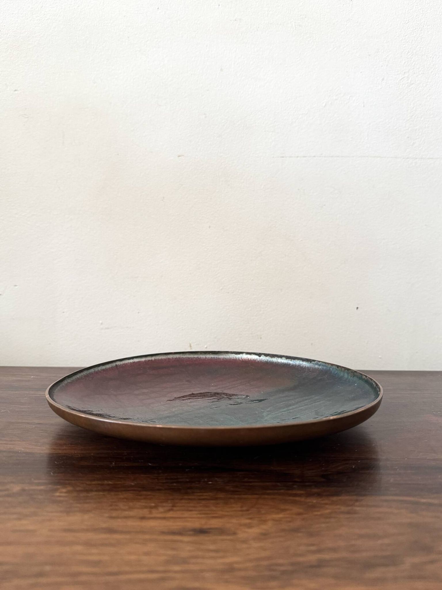 Scandinavian catchall bowl email on copper Bjørnstad Norway 1970