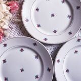 Set of 4 flowery dessert plates