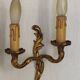 Vintage French Bronze Double Wall Sconces with Acanthus Leaf Detail 5706