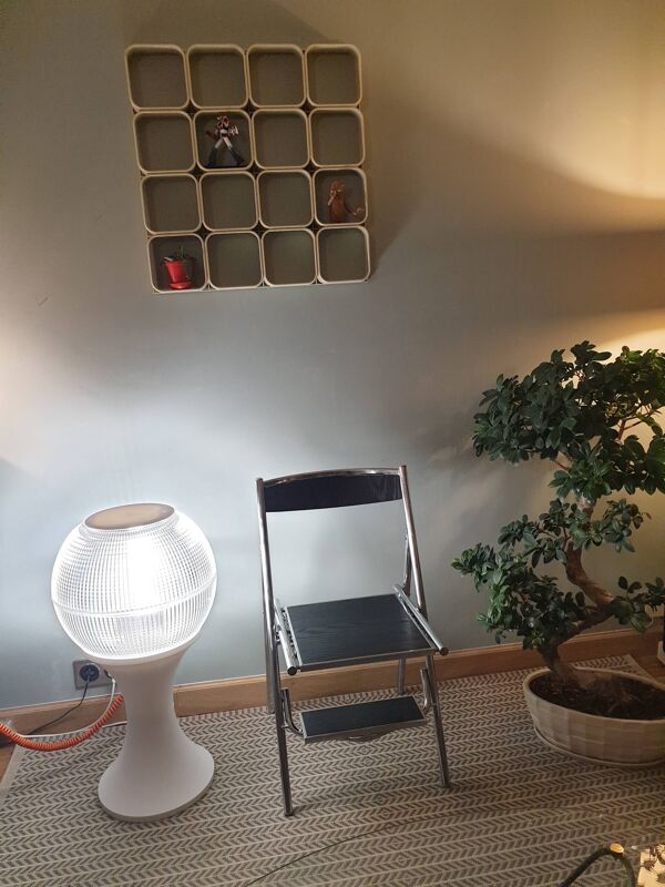 Lampe Holophane sur pied tulipe 1970