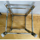 1970s sofa end harness in chromed metal, 3 removable shelves smoked mirrors (available)