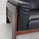 Tobia Scarpa black leather "Bastiano" 2-seater sofa for Knoll, 1960s, Italy