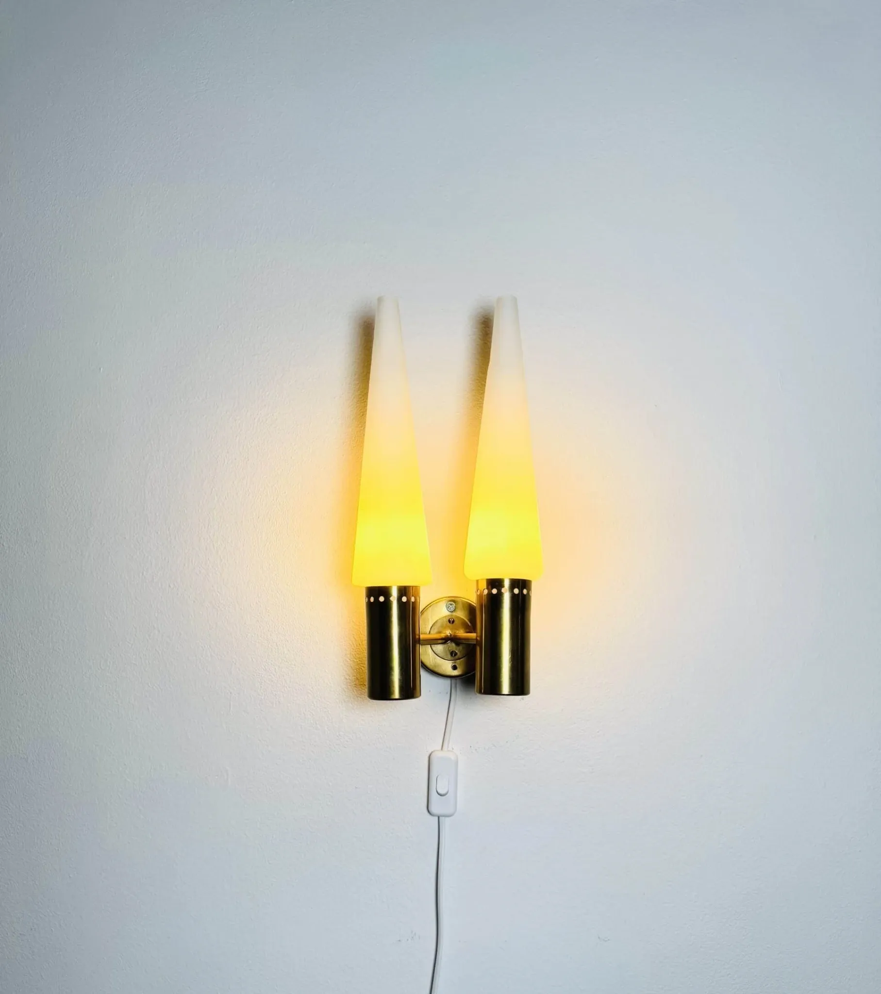 Brass Coloured Double Wall Lamp By Hans-Agne Jakobsson For Markaryd, Sweden, 1960S