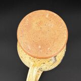 Stoneware pitcher signed Suzanne Dauliach – Incised Floral Thistle Decor