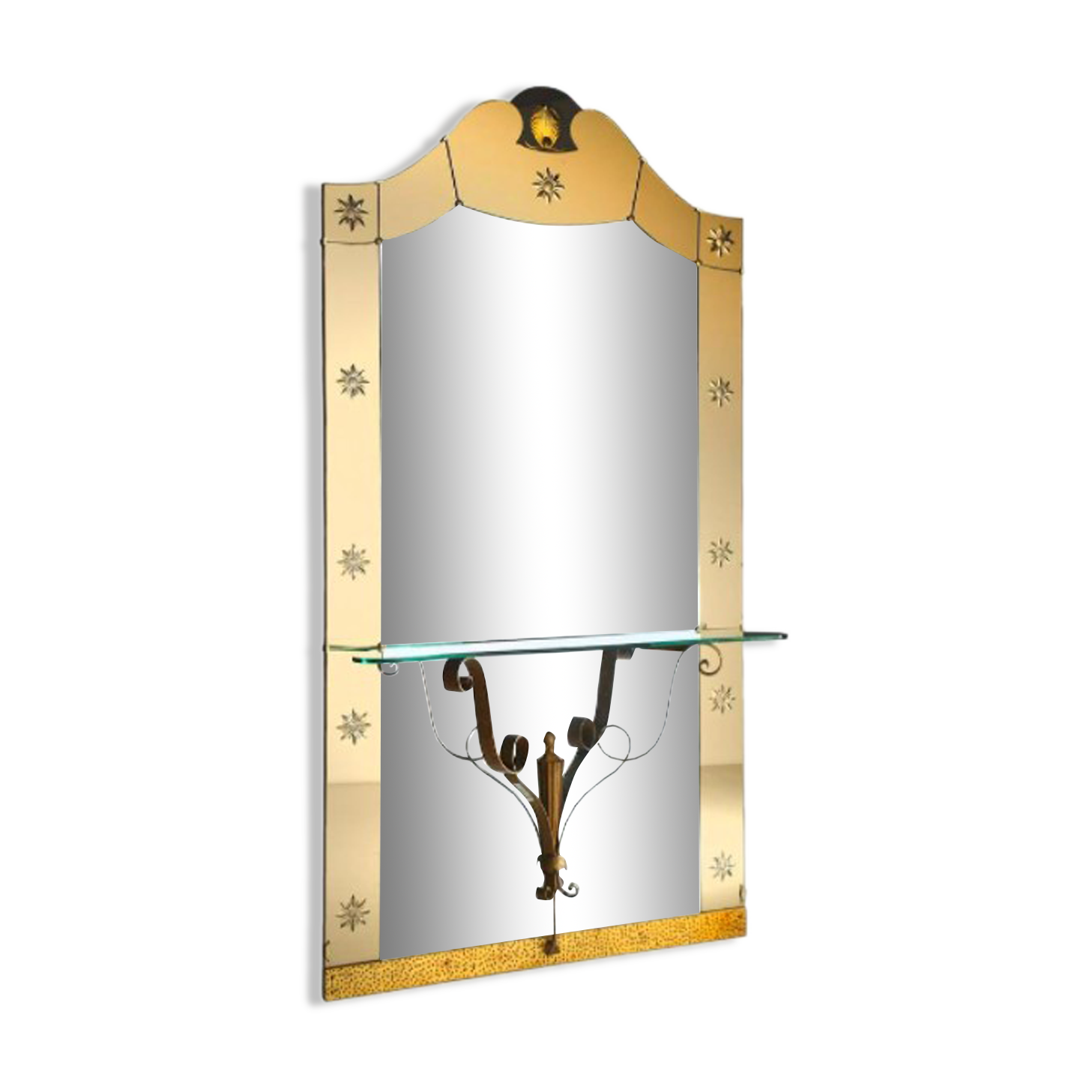 Pier Luigi Colli exceptional engraved and gilded mirror 126x237cm