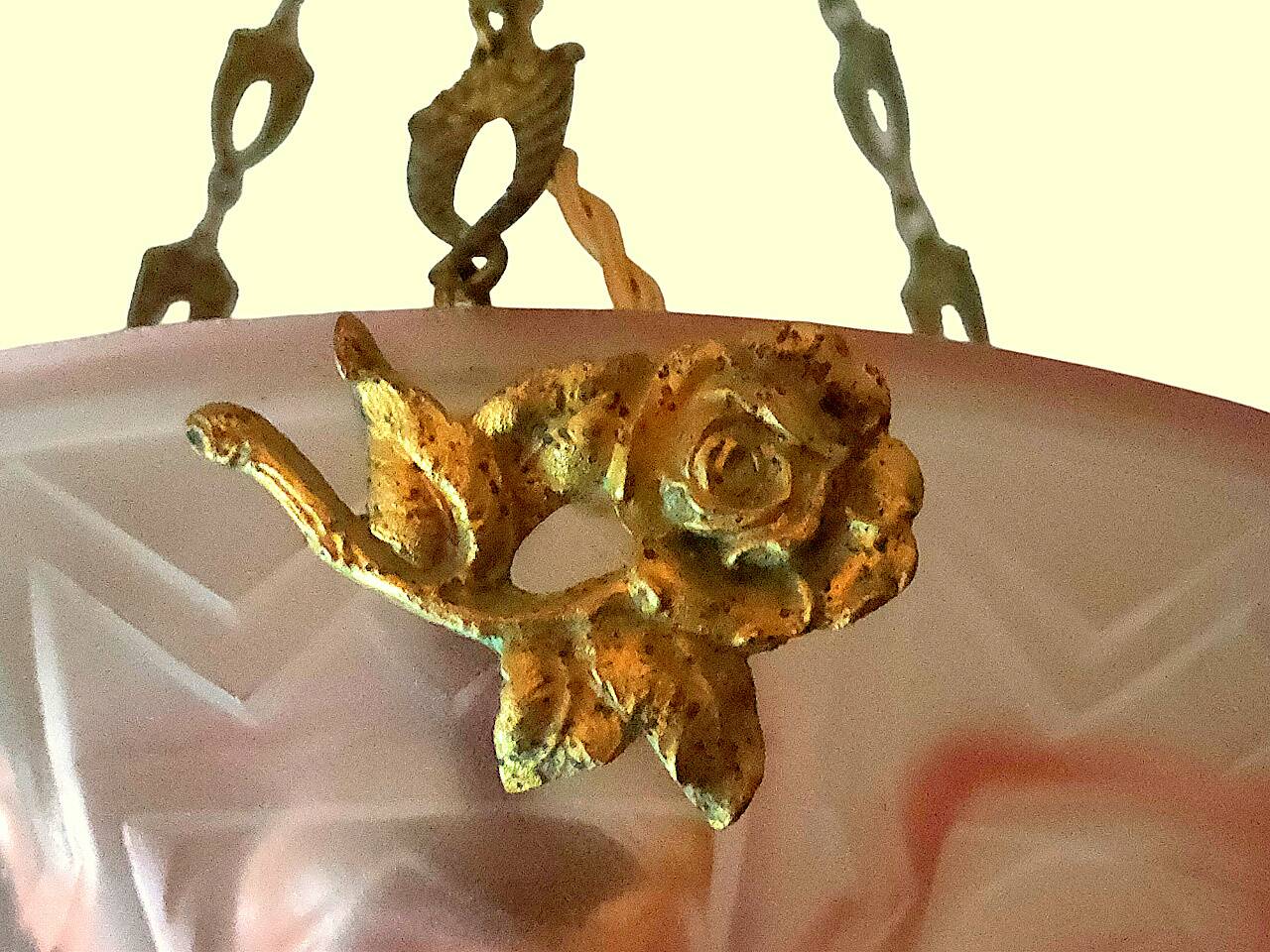 Art deco basin lamp 1925 noverdy france "registered design" and bronze mount