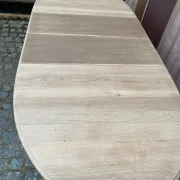 Louis XV oval extendable dining table stripped in solid oak 260cm 1970