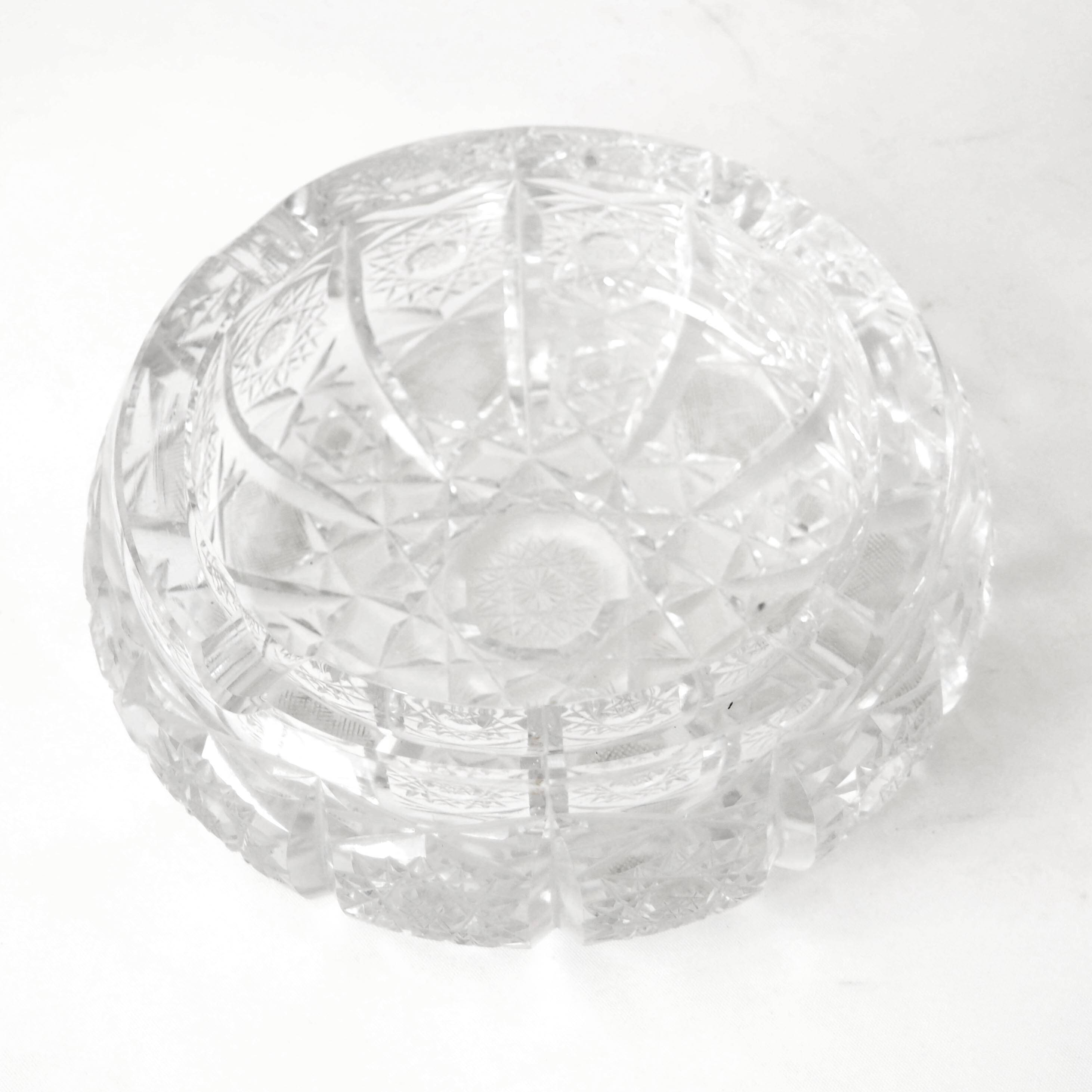 Cut crystal ashtray